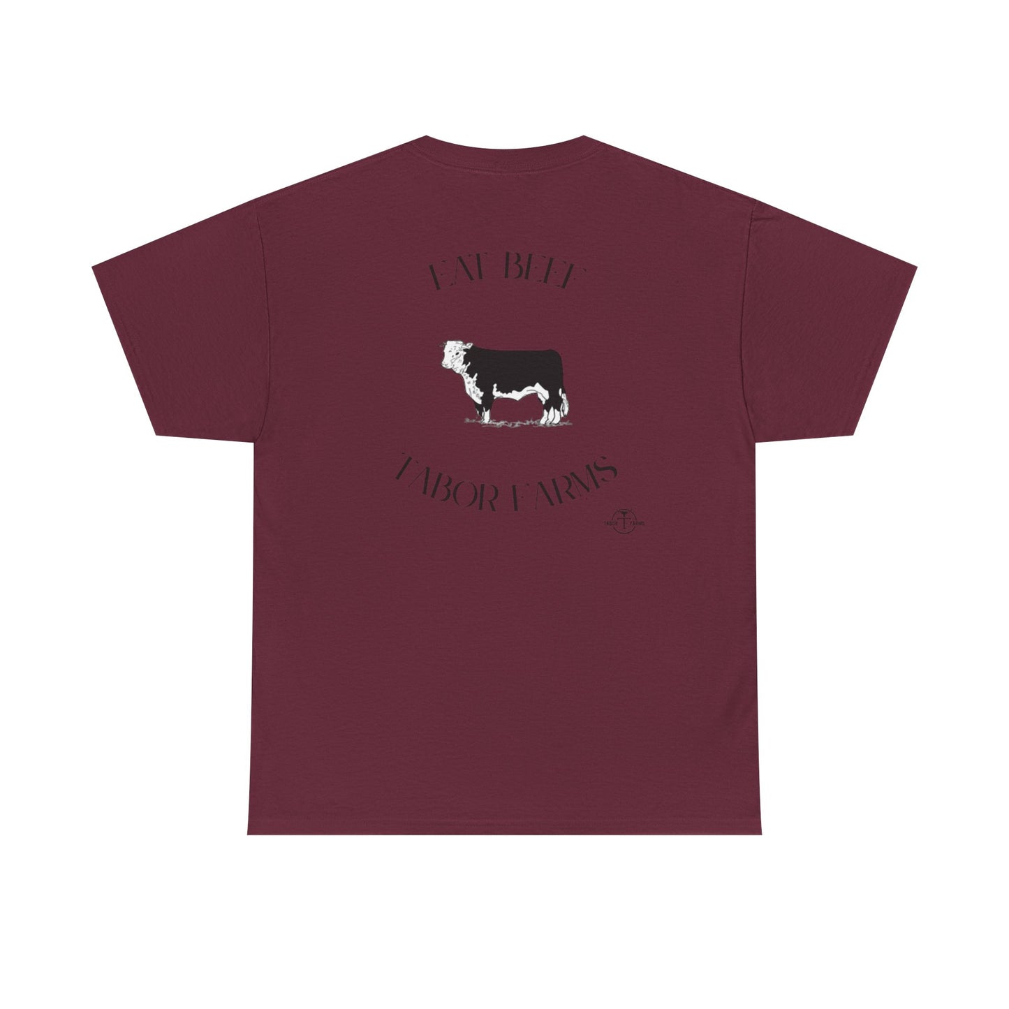 Cow Farm Graphic Tee — "Eat Beef, Tabor Farms" Rustic Ranch T‑Shirt