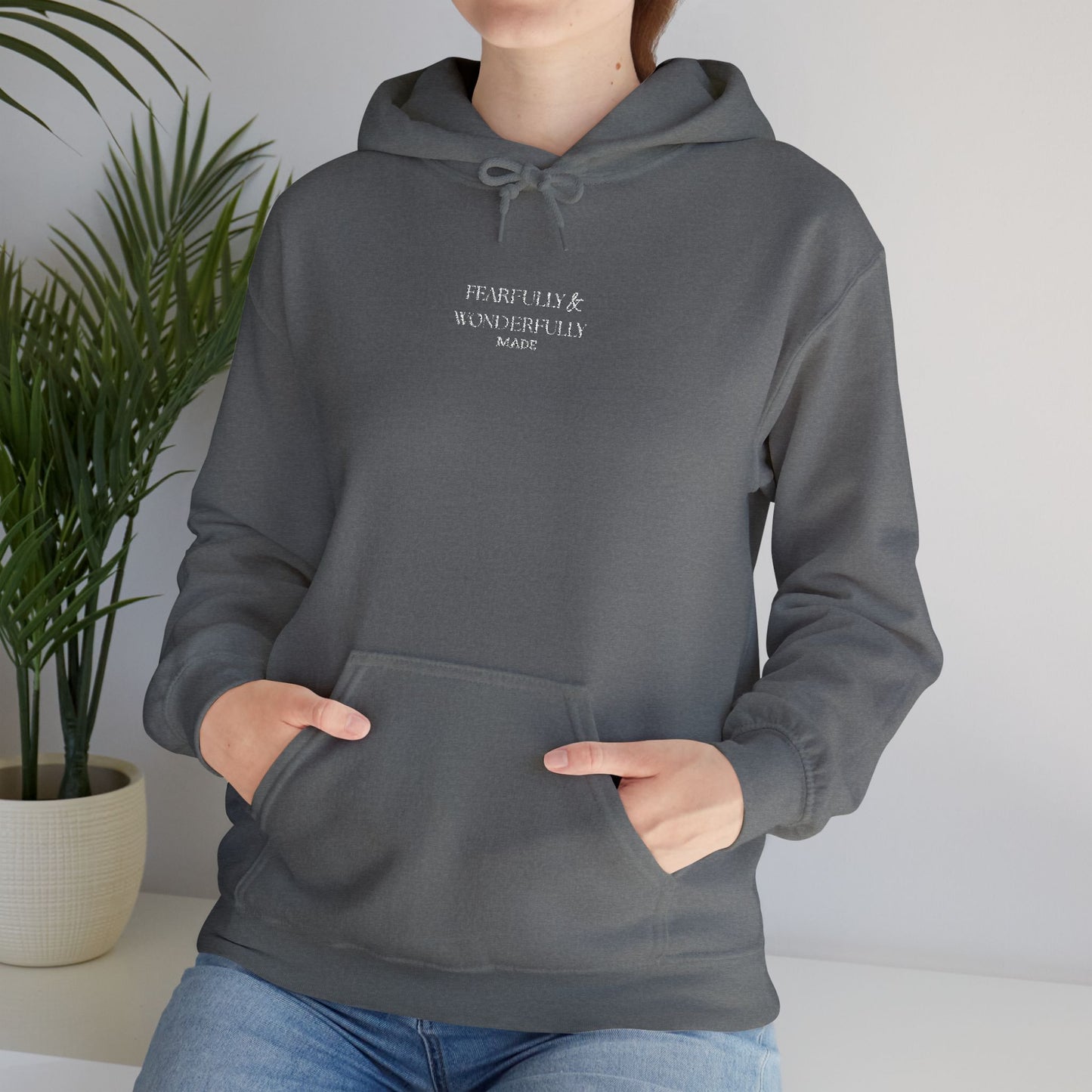 Embroidered Minimalist Hoodie — "Fearfully & Wonderfully made"