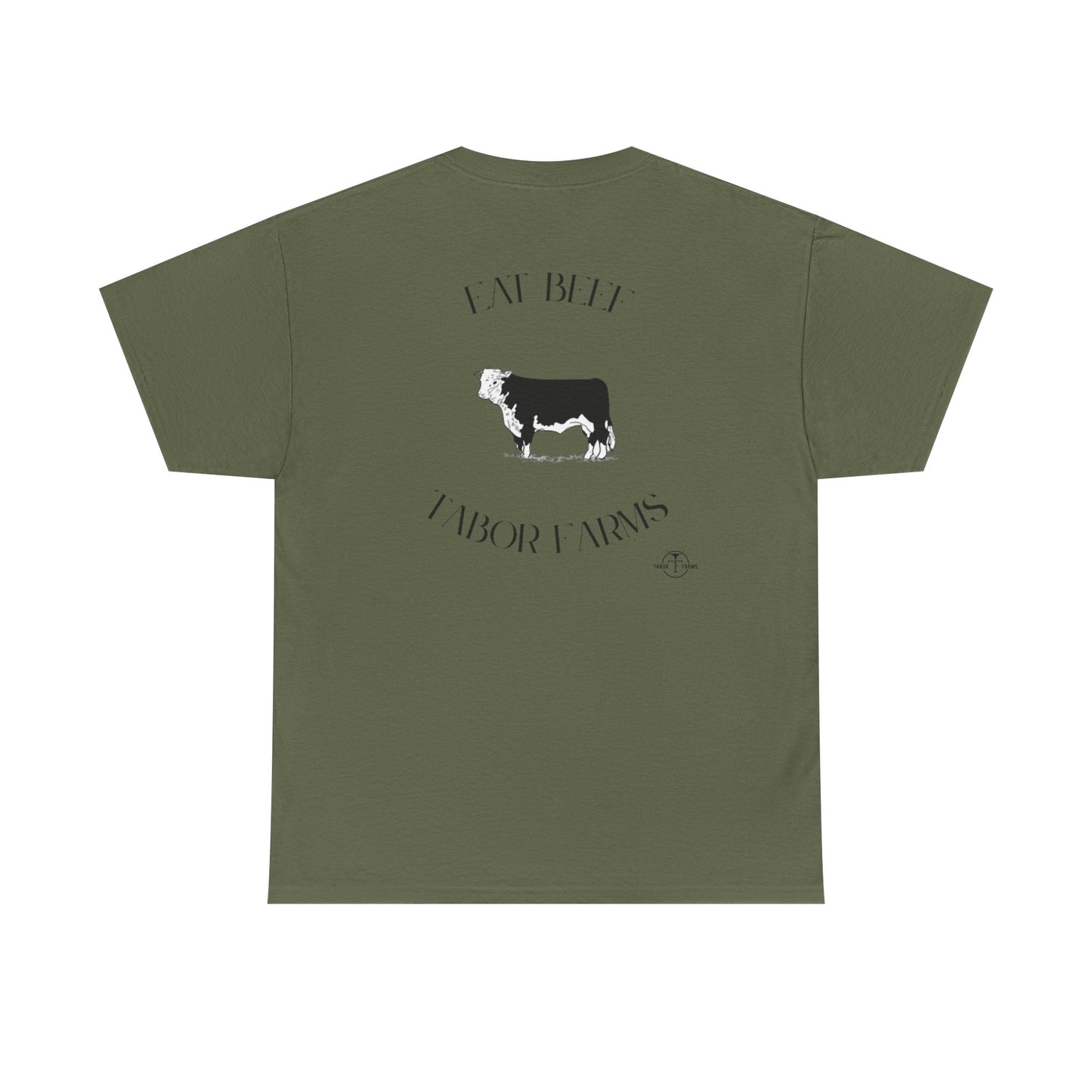 Cow Farm Graphic Tee — "Eat Beef, Tabor Farms" Rustic Ranch T‑Shirt