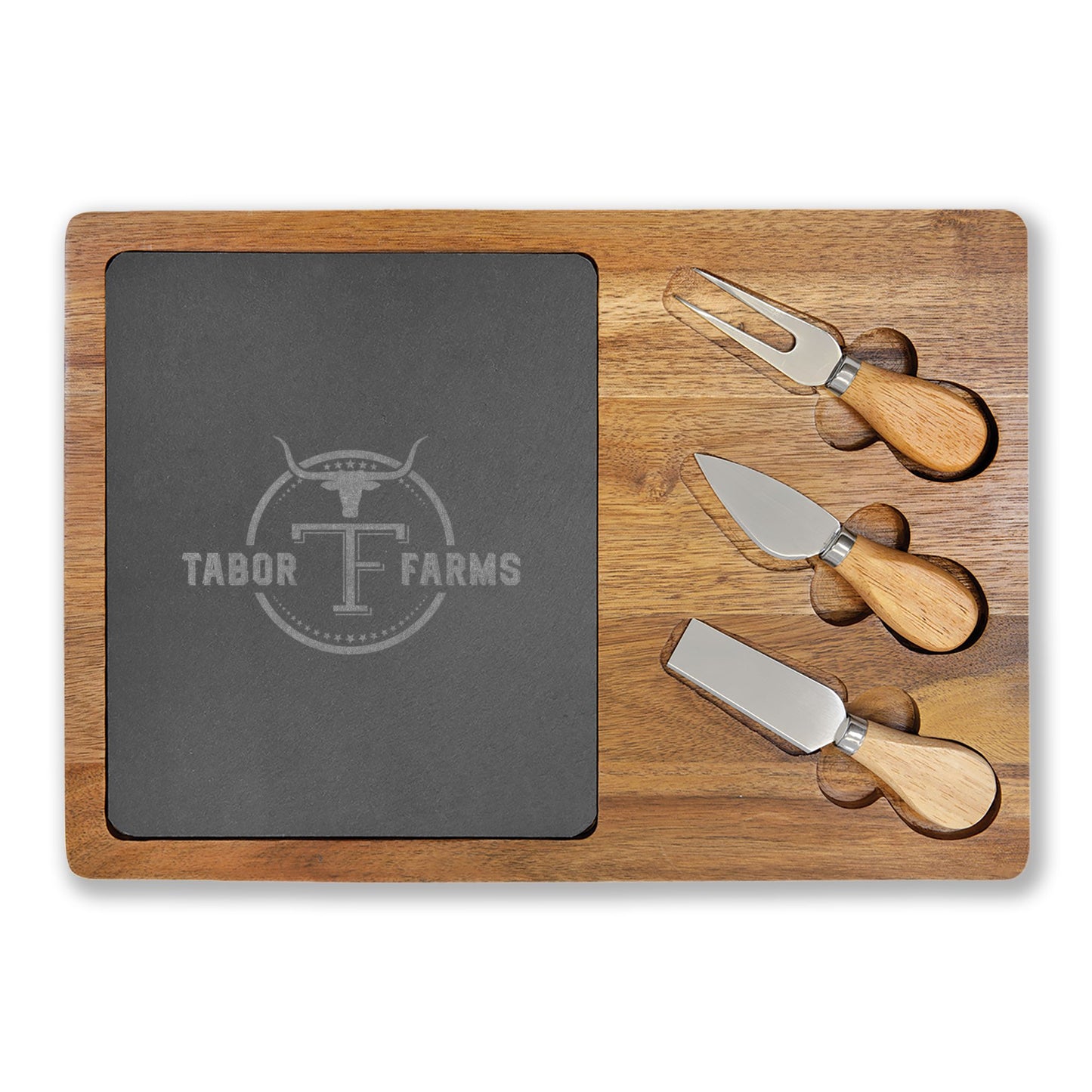 Tabor farms- wooden board- cutting slate w/ knives or w/out