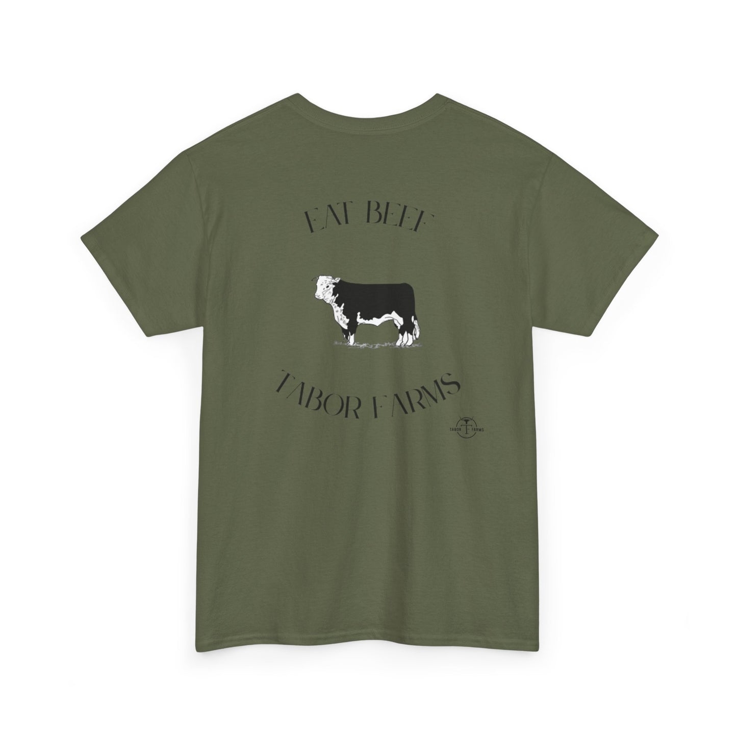 Cow Farm Graphic Tee — "Eat Beef, Tabor Farms" Rustic Ranch T‑Shirt