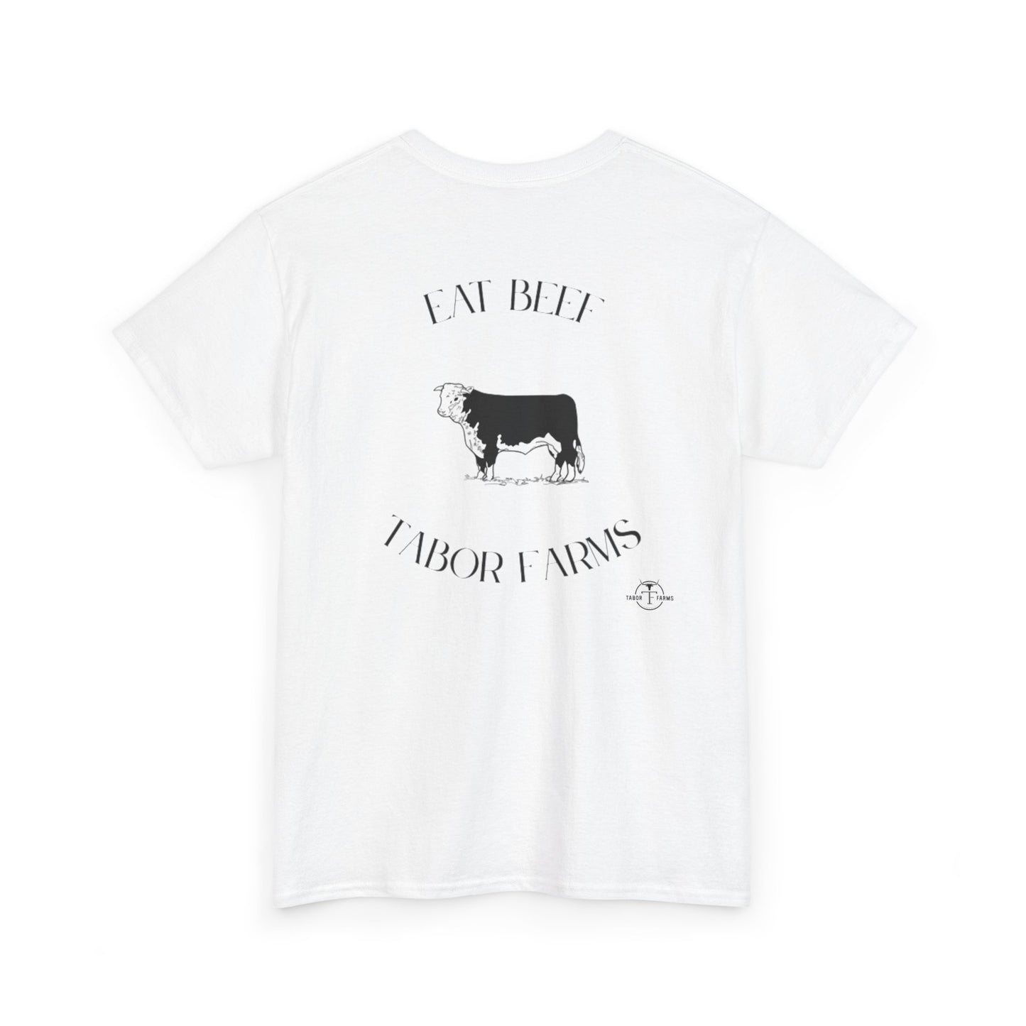 Cow Farm Graphic Tee — "Eat Beef, Tabor Farms" Rustic Ranch T‑Shirt