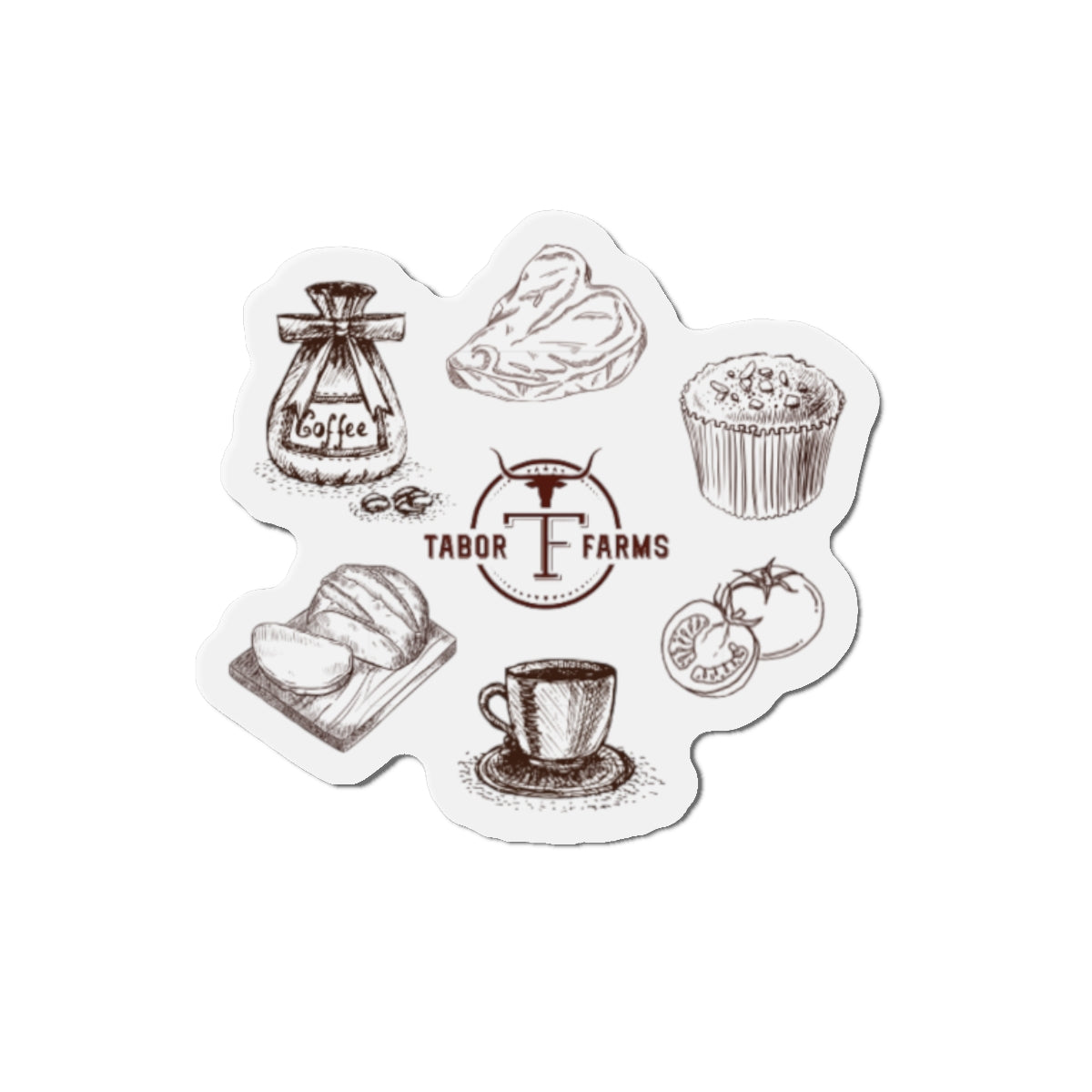 Tabor Farms Kitchen Magnets — Vintage Coffee & Baked Goods Die-Cut Magnet