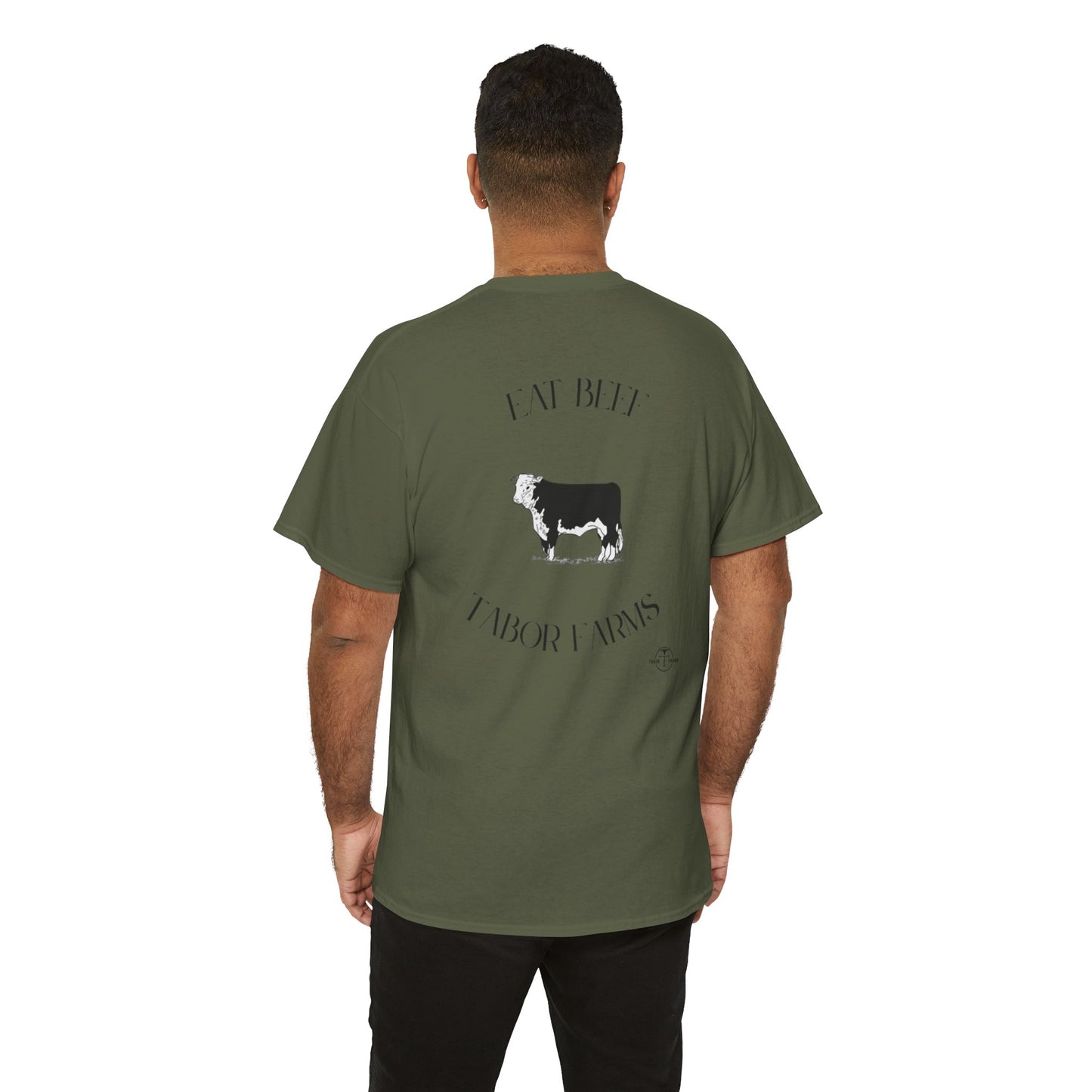 Cow Farm Graphic Tee — "Eat Beef, Tabor Farms" Rustic Ranch T‑Shirt