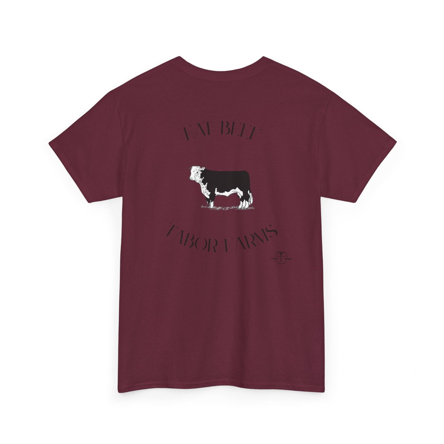 Cow Farm Graphic Tee — "Eat Beef, Tabor Farms" Rustic Ranch T‑Shirt