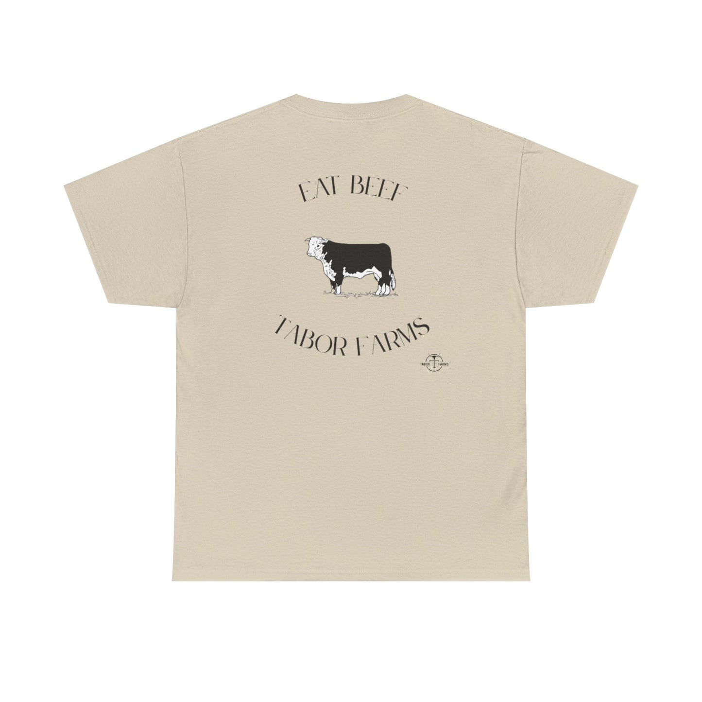 Cow Farm Graphic Tee — "Eat Beef, Tabor Farms" Rustic Ranch T‑Shirt