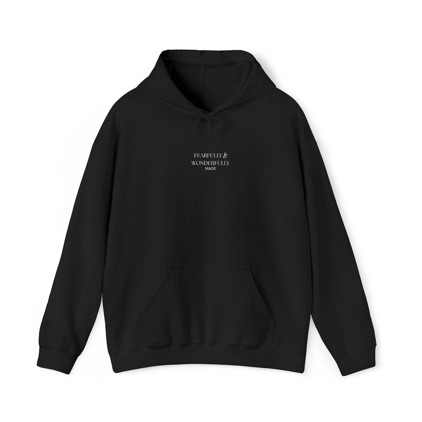 Embroidered Minimalist Hoodie — "Fearfully & Wonderfully made"