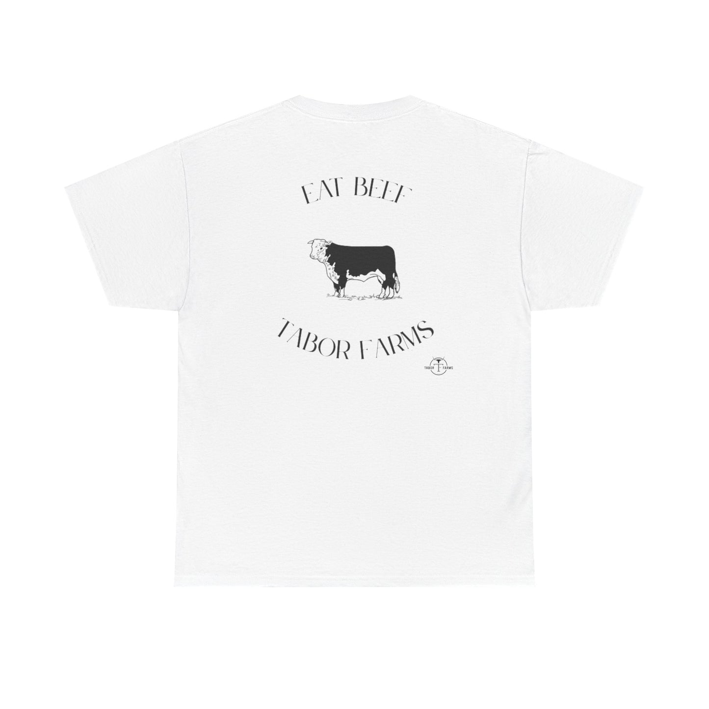 Cow Farm Graphic Tee — "Eat Beef, Tabor Farms" Rustic Ranch T‑Shirt